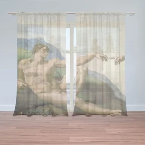 Sablio Záclony Stvorenie Adama - Michelangelo Buonarroti: 2ks 150x250cm