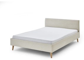 Béžová čalúnená dvojlôžková posteľ 140x200 cm Wicki - Meise Möbel