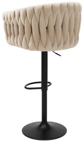 Barová stolička COFTON zamatová, béžová / čierna