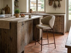 Barová stolička KIOTO, orech/béžová