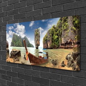 Obraz na plátne Loďka kamene krajina 120x60 cm