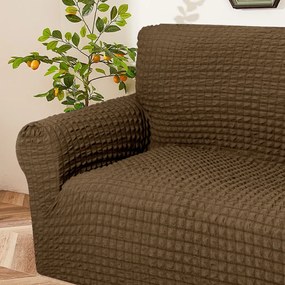 Bielastický poťah na trojmiestnu pohovku BestBerg / svetlo hnedá