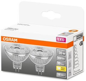 OSRAM Sada 2x LED žiaroviek GU5,3, MR16, 4,6W, 350lm, 2700K, teplá biela