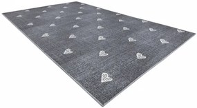 Metrážny koberec HEARTS Jeans - sivý