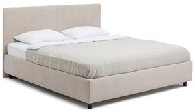 Béžová čalúnená dvojlôžková posteľ s úložným priestorom s roštom 180x200 cm Myra Slim Line – Bonami Selection
