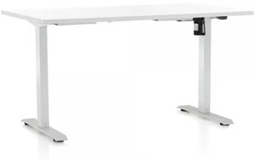 Výškovo nastaviteľný stôl OfficeTech A 140 x 80 cm, biela podnož