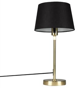 Stolná lampa zlatá/mosadzná s čiernym tienidlom 25 cm nastaviteľná - Parte