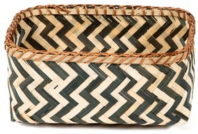 Súprava 3 úložných bambusových košíkov Compactor Natural And Black Bamboo