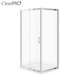 Cersanit Arteco, sprchový kút s posuvnými dverami 100 (dvere) x 80 (stena) x 190 cm, 5mm číre sklo, chrómový profil, S157-011