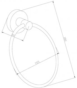 Kúpeľňový držiak na uteráky MEXEN REMO - guľatý - čierny matný, 7050732-70