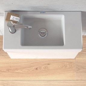 DURAVIT Vero Air umývadielko do nábytku s otvorom vľavo, bez prepadu, 500 x 250 mm, biela, s povrchom WonderGliss, 07245000091