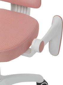 Detská pracovná stolička NANDU — sieť / látka, ružová