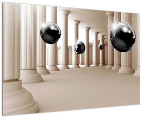 Obraz - Guľa medzi stĺpmi (90x60 cm)