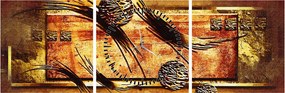 Obraz abstrakcie (s hodinami) (90x30 cm)