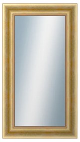 DANTIK - Zrkadlo v rámu, rozmer s rámom 50x90 cm z lišty KŘÍDLO veľké zlaté patina (2772)