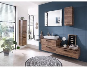 Hnedá závesná skrinka v dekore duba bez umývadla 71x51 cm Set 374 - Pelipal