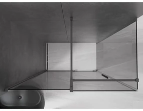 Mexen Velar, sprchový kút s posuvnými dverami 130 x 75 cm, 8mm šedé sklo, grafit brúsený, 871-130-075-41-66