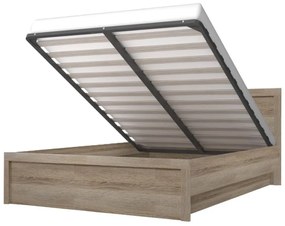 Tempo Kondela Posteľ s úložným priestorom, 140x200, dub sonoma, JESI NEW