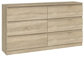 Komoda Musecalo 6 140 (dub sonoma). Akcia -19%. Vlastná spoľahlivá doprava až k Vám domov. 1132822