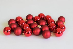 Červené sklenené vianočné gule 10cm 4ks