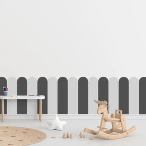 PIPPER. Textilná samolepiaca tapeta - Oblúk - Šedá farba Farba: Kombinácia, Veľkosť: 60 cm