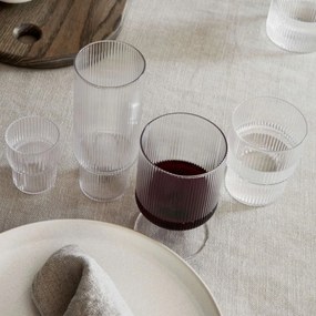 ferm LIVING Poháre na víno Ripple Clear 270 ml – set 2 ks