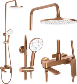 Rea Avalon, sprchová súprava s dažďovou hlavovou a ručnou hlavicou, medená matná, REA-P2418