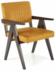 Jedálenská stolička Meta (ebenové drevo + horčicová + Monolith 48). Vlastná spoľahlivá doprava až k Vám domov. 1049246