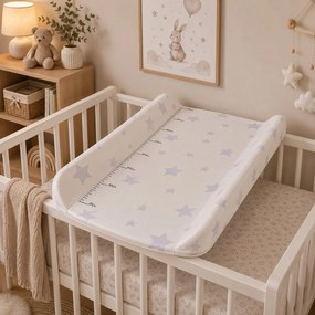 Prebaľovací nadstavec 85x50 cm ECOTOYS na postieľku/komodu, profilovaný PVC, hviezdičky
