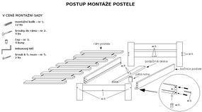Posteľ Emily 160 x 200 cm, biela Rošt: S lamelovým roštom, Matrac: Bez matraca