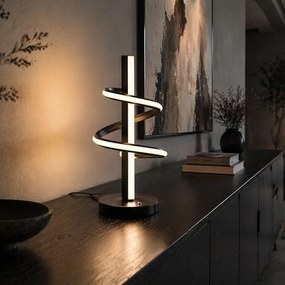 Dizajnová stolná lampa čierna vrátane LED stmievateľná s 3-stupňovým spínačom - Rolla