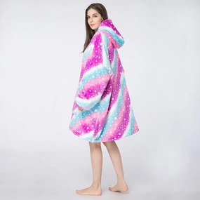 Baránková mikinová deka s rukávmi a kapucňou AURORA farebná