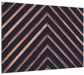Sklenený obraz dreveného motívu na čiernom pozadí (70x50 cm)