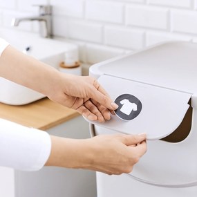 Rotho 2. akosť - XL - Odpadkový kôš na triedený odpad ALBULA alebo ako kôš na bielizeň, 40l, biely
