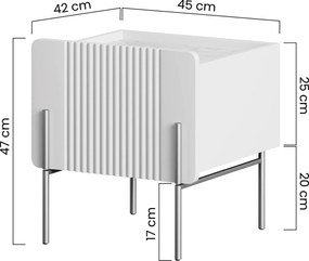 Nočný stolík Malmi 45 cm - čierny mat / čierna