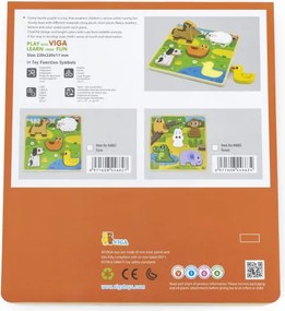 Drevené puzzle Viga 44662 farma