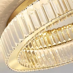 Toolight Toolight, LED krištáľové stropné svietidlo 40cm, 24W, 4000K, 1120lm, APP1720-C, zlatá matná, OSW-09301