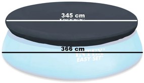 Krycia plachta na bazén z odolného vinylu - viac rozmerov Priemer: 366 cm