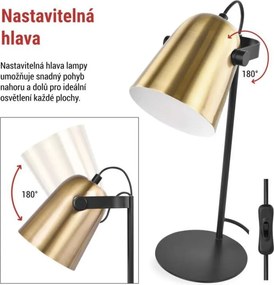 Stolná lampa Nina zlatá