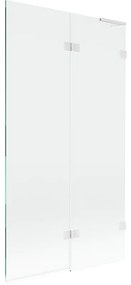 Mexen Lunar L, pravá 2-krídlová vaňová zástena 100 x 150 cm, 8mm číre sklo, biely profil, 897L-100-100-20-00-P