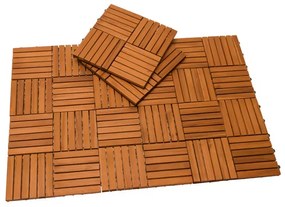 InternetovaZahrada Drevené dlaždice Quatro mozaika - sada 11 ks, 30x30 cm
