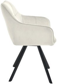 Jedálenská stolička Scott - zamat - Krémová