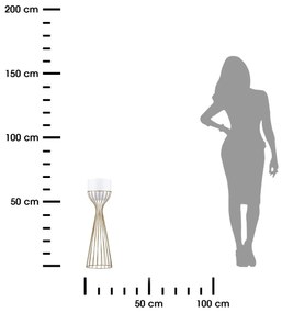 Kvetináč na stojane LOFT V 56 cm zlatý/biely