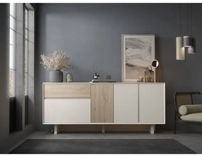 Komoda v béžovej a prírodnej farbe v dekore duba 180x76x45 cm Carpi – Marckeric