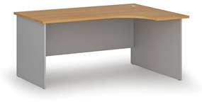 Kancelársky rohový pracovný stôl PRIMO GRAY, 1600 x 1200 mm, pravý, sivá/buk