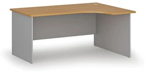 Kancelársky rohový pracovný stôl PRIMO GRAY, 1600 x 1200 mm, pravý, sivá/buk