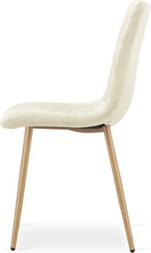 Kreslo TURIN - béžový zamat / nohy vo farbe dreva
