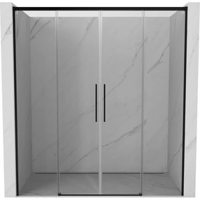 Mexen Rox, posuvné sprchové dvere 170 cm, číre sklo, čierny profil, 8C2-170-002-70-00