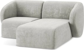 Svetlosivá ženilková rohová pohovka (pravý roh/s leňoškou) Lani – Makamii