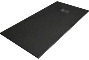 Mexen Hugo, obdĺžniková sprchová vanička SMC 180 x 80 cm, čierna, čierna krytka, 42708018-B